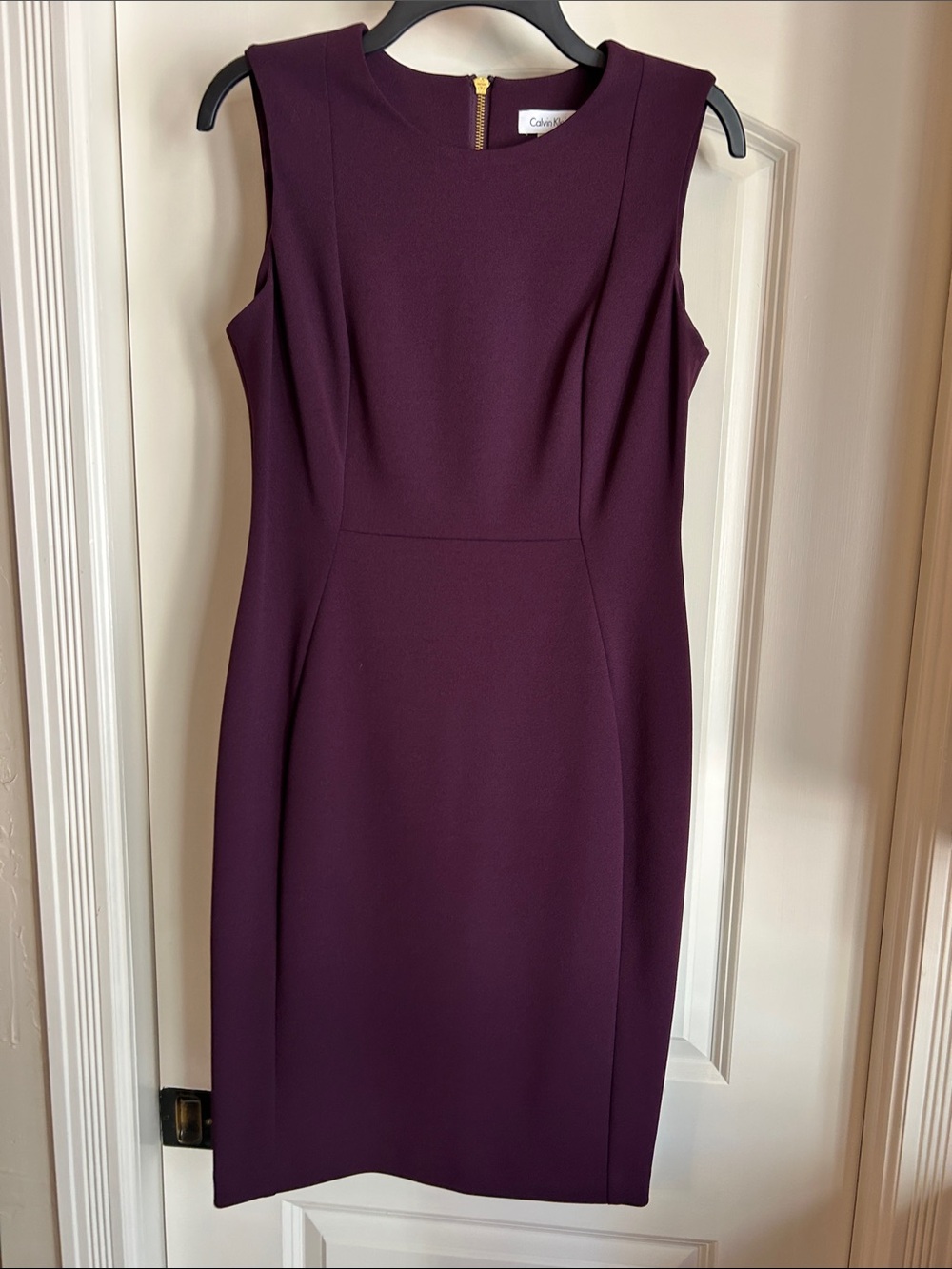 Plum sleeveless midi dress